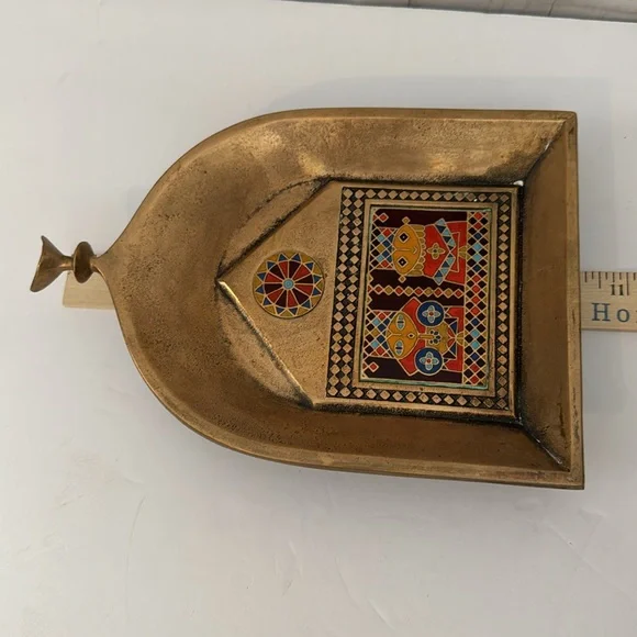 Vintage MCM Brass & Enamel Wall Plaque Elado Horvath Kinga